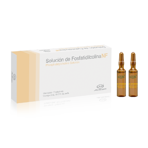 Solución de Fosfatidilcolina Armesso Facilita la emulsificación de la grasa en partículas más pequeñas permitiendo su transporte y disolución.